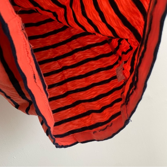 J. Crew Painter Tee Boatneck Orange and Navy Stripe Long Sleeve Size Small - Picture 5 of 7
